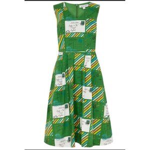 Emily & Fin Dress Sz XXS Green White Fit & Flare Cosplay Twee Preppy New